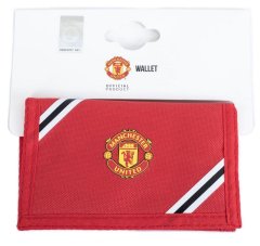 CurePink Otevírací peněženka FC Manchester United: Klubový znak a pruhy (12 x 8 cm)