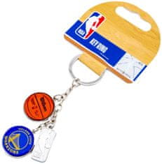 CurePink Přívěsek na klíče Golden State Warriors: Loga (průměr 2,5 cm)