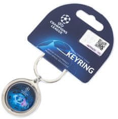 CurePink Přívěsek na klíče Manchester City FC: Champions League Spinner (průměr 3,5 cm)