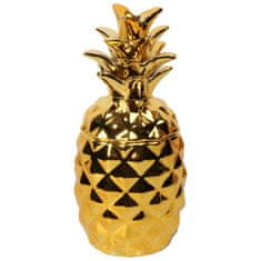 shumee Keramická střední krabička na ananas, zlatá