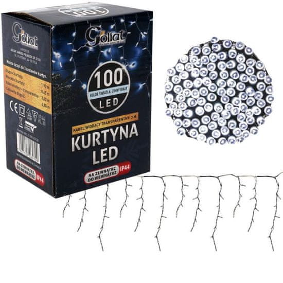 shumee LED světelná záclona Rampouchy 100 diod, studená bílá, 3 m, 6W Úspora energie, napájení ze sítě