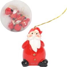 shumee Sada 6 červených vánočních přívěsků Santa Claus 3 cm