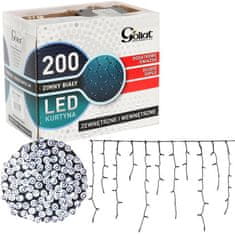 shumee LED světelný závěs 200 bílých světel s přídavnou zásuvkou, pro vnitřní a venkovní použití, 3mx1m