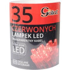 shumee Červená světla na vánoční stromeček 35 LED s 2xAA bateriemi (baterie nejsou součástí balení) pro vnitřní použití