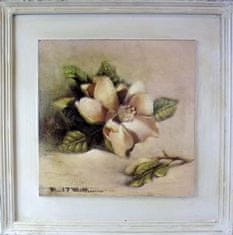 shumee Obraz Magnolia Right s efektem stárnutí 41x41 cm - Část dvoudílné série