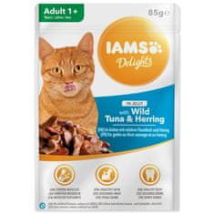 IAMS Kapsička Delights Adult tuňák a sleď v želé 85g