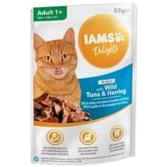 IAMS Kapsička Delights Adult tuňák a sleď v želé 85g