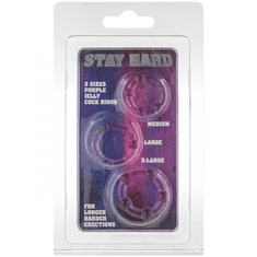 You2toys Sada 3 růžových erekčních kroužků - Stay Hard Three Rings - Světlá fialová