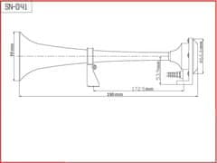 Stualarm 1-tónová fanfára 180mm, 12V s kompresorem (sn-041/12V)