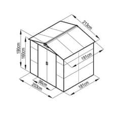 G21 Zahradní domek GAH 407 - 213 x 191 cm šedý 63900521