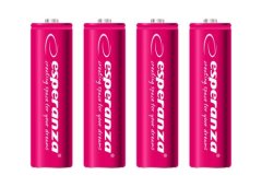 Esperanza Dobíjecí baterie AA 2000 mAh 4 ks růžová EZA104R