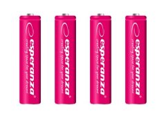 Esperanza Dobíjecí baterie EZA102R Ni-MH AAA 1000 mAh 4ks červené