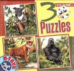 Puzzle Koala, tygr, gorila - DĚTSKÉ PUZZLE