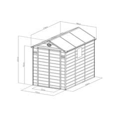 G21 Zahradní domek PAH 523 - 188 x 278 cm plastový světle šedý 6390024