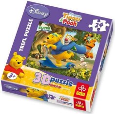 Puzzle Medvídek Pú - koloběžka - PUZZLE s 3D efektem