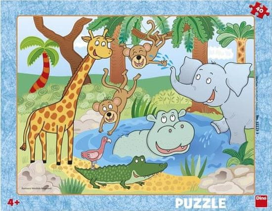 Dino Puzzle Zvířátka v ZOO - DESKOVÉ PUZZLE