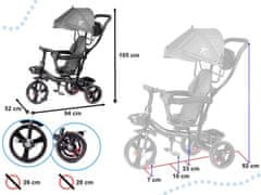 KIK KX6200 Dětská tříkolka Fix Lite tricycle šedá