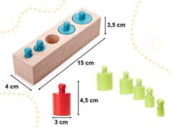 KIK Montessori dřevěné válcové závaží barevné KX6290