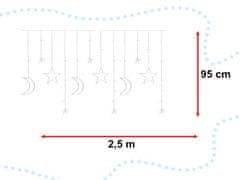 KIK LED světelné závěsy měsíc hvězdy vícebarevné 2,5 m KX5247_2