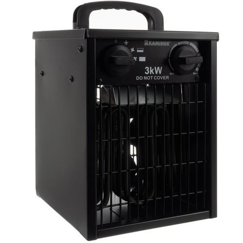 Kaminer 24361 Elektrický topný ventilátor 3000 W, 514m3/h, IPX4, černá