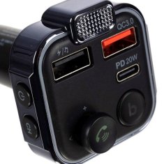 Xtrobb 22355 FM Bluetooth nabíječka 12/24 V černá