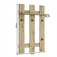 KONDELA Věšákový panel 75 dub navarra DORSI