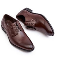 Pánské kožené polobotky Dark Brown velikost 40