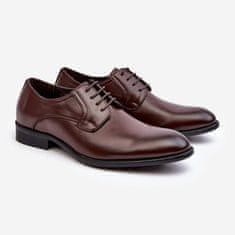 Pánské kožené polobotky Dark Brown velikost 40