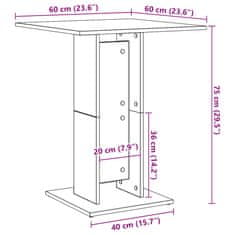 Vidaxl Odkládací stolek kouřový dub 70 x 35 x 55 cm kompozitní dřevo