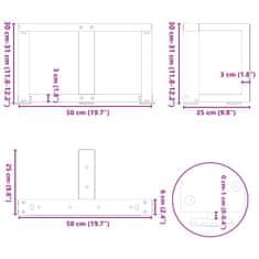 Vidaxl Nohy konferenčního stolku ve tvaru T 2 ks bílé 50x25x(30-31) cm