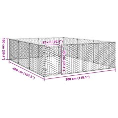 Vidaxl Venkovní psí kotec s dvířky 3x4x1 m pozinkovaná ocel