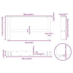 Vidaxl Nohy konferenčního stolku přírodní ocel 2 ks 60x(30-31) cm ocel