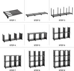 Songmics Multifunkční skříň BEA 9 černá