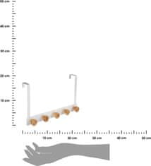 Dekorstyle Věšák na dveře Bamboo White 5 háčků