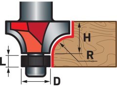 Extol Premium Zaoblovací fréza (8802109) (vydutá) do dřeva, R12,7xD38,1xH19, stopka 8mm
