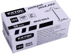 Extol Premium Hřebík nastřelovací 8862619 hřebík nastřelovací, 6000ks, 50mm, 18G, typ F, hlava 2mm, 1,25x0,95mm