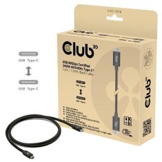 Club 3D Kabel USB4 v2 Typ-C, 80Gbps, Certifikovaný kabel, 4K540Hz, 16K60Hz, PD 240W, 1m (CAC-1570)