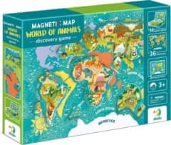 Dodo Toys Magnetická hra - Mapa světa se zvířaty