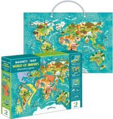 Dodo Toys Magnetická hra - Mapa světa se zvířaty