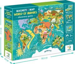 Dodo Toys Magnetická hra - Mapa světa se zvířaty