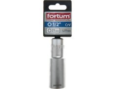 Fortum Hlavice nástrčná (4700521) hlavice nástrčná prodloužená, 1/2&quot;, 21mm, L 77mm, 61CrV5