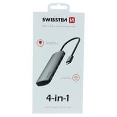 Swissten usb-c hub 4-in-1 (4x usb 3.0) aluminium