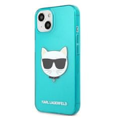 Karl Lagerfeld Kryt Karl Lagerfeld KLHCP13SCHTRB Apple iPhone 13 mini blue hardcase Glitter Choupette Fluo