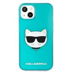 Karl Lagerfeld Kryt Karl Lagerfeld KLHCP13SCHTRB Apple iPhone 13 mini blue hardcase Glitter Choupette Fluo