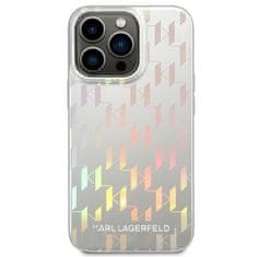 Karl Lagerfeld KLHCP14LLGMMSV3 hard silikonové pouzdro iPhone 14 PRO 6.1" silver Monogram Iridescent