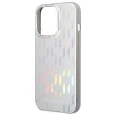 Karl Lagerfeld KLHCP14LLGMMSV3 hard silikonové pouzdro iPhone 14 PRO 6.1" silver Monogram Iridescent