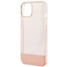 Guess GUHCP14SHGCOP hard silikonové pouzdro iPhone 14 6.1" pink Translucent