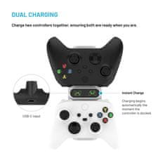 FIXED Dobíjecí stanice pro dva bezdrátové ovladače Xbox Series S, X a One, bílá FIXXB-DCC-WH