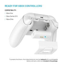 FIXED Dobíjecí stanice pro dva bezdrátové ovladače Xbox Series S, X a One, bílá FIXXB-DCC-WH