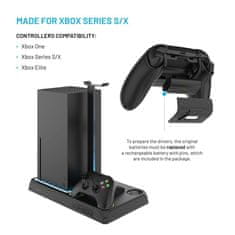 FIXED Multifunkční stanice pro Xbox Series X a S s odvětráváním a nabíjením pro dva ovladače Xbox, černá FIXXB-MCS-BK